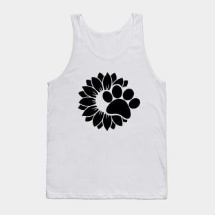 Sunflower with Paw in black Tank Top